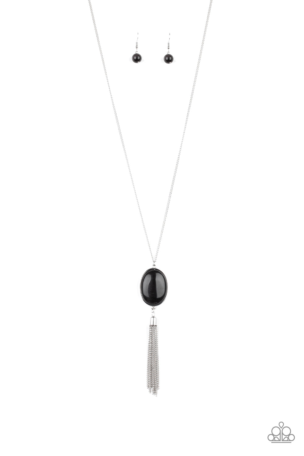 Tasseled Tranquility - Black Necklace