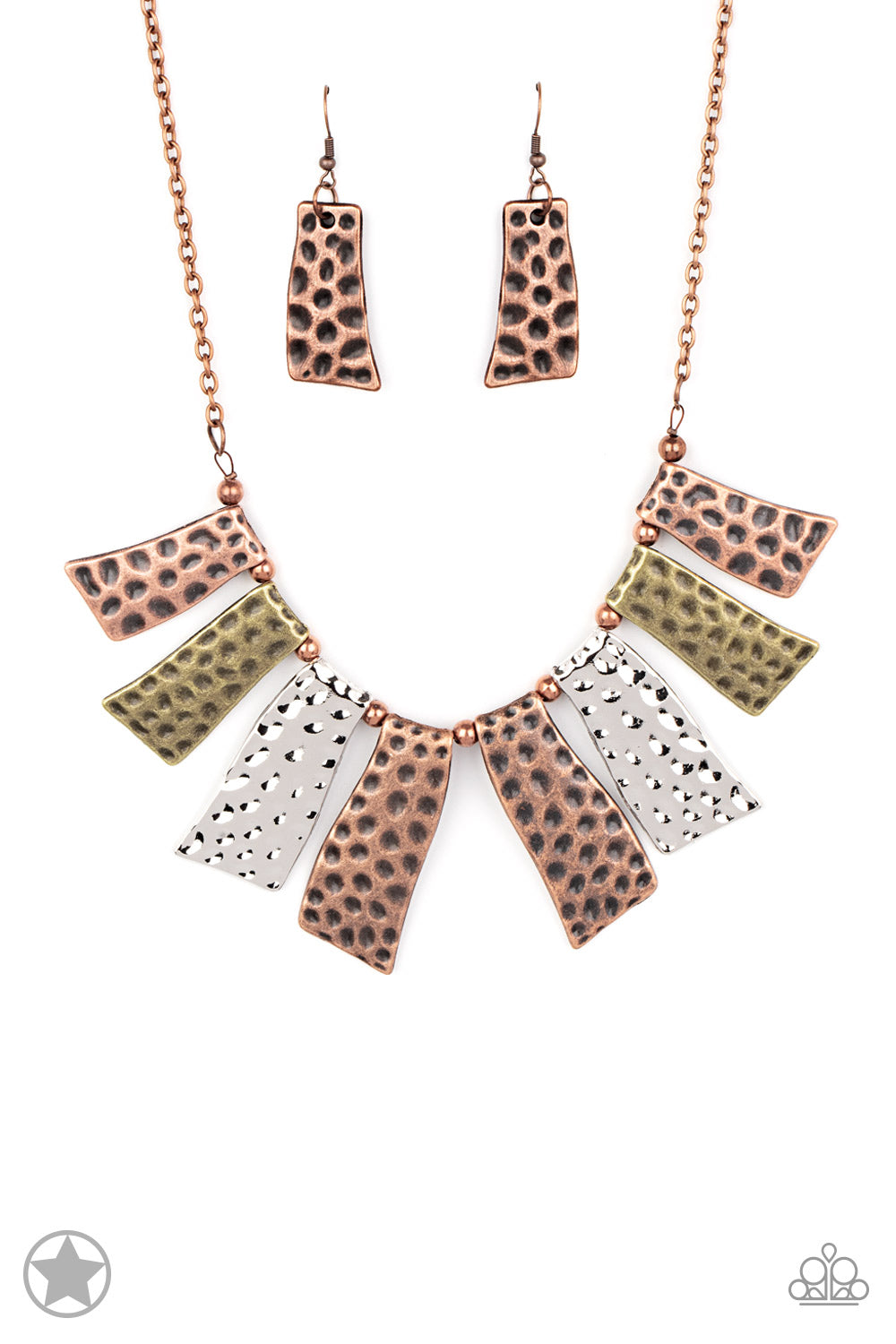 Paparazzi A Fan of the Tribe-Multi Metal Blockbuster Necklace