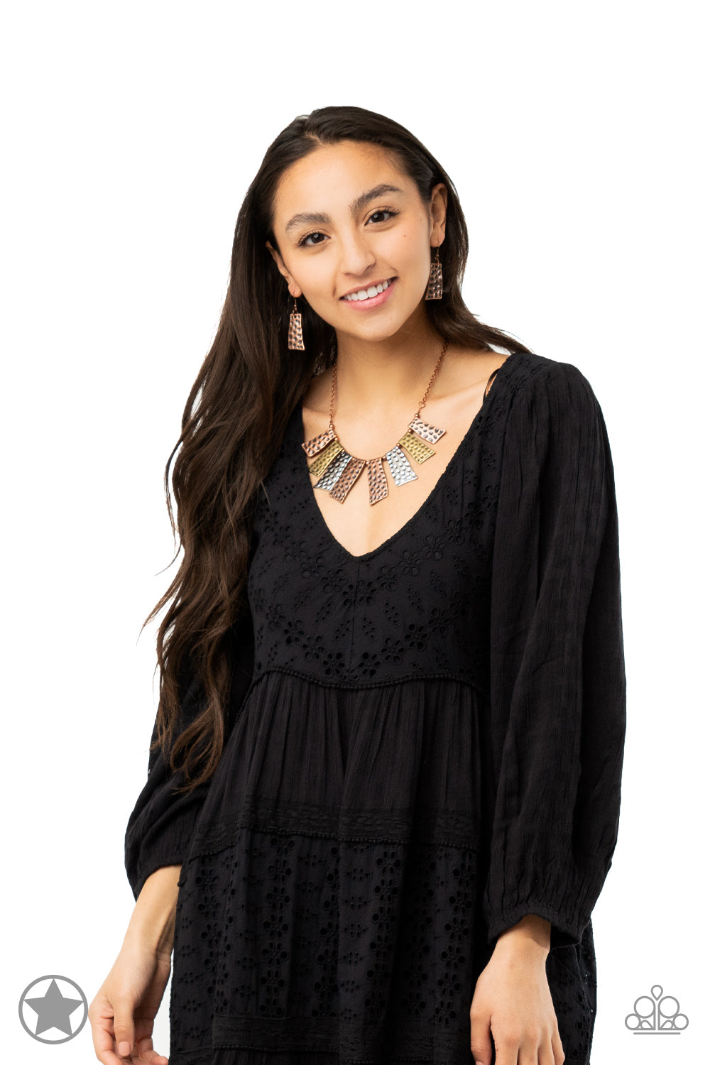 Paparazzi A Fan of the Tribe-Multi Metal Blockbuster Necklace