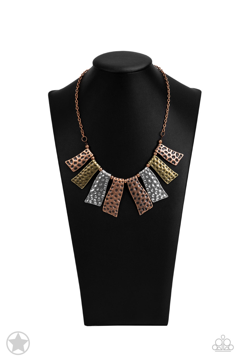 Paparazzi A Fan of the Tribe-Multi Metal Blockbuster Necklace