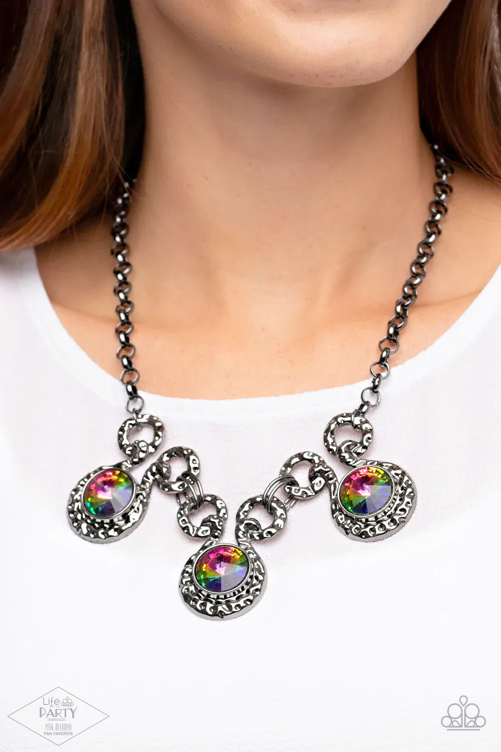 Paparazzi Hypnotized - Multi Necklace - Pink Diamond Life of The Party Exclusive