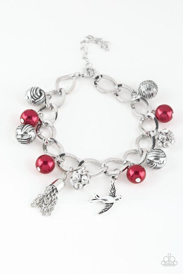 Copy of Paparazzi Lady Love Dove - Red Bracelet
