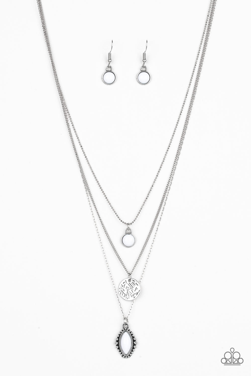Paparazzi Tide Drifter - White Necklace