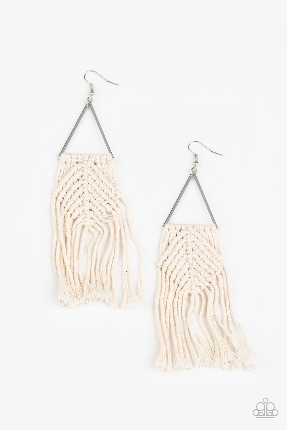 Paparazzi Macramé Jungle - White Earrings