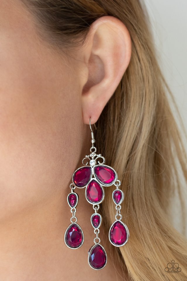 Clear The HEIR -Paparazzi Purple Earrings