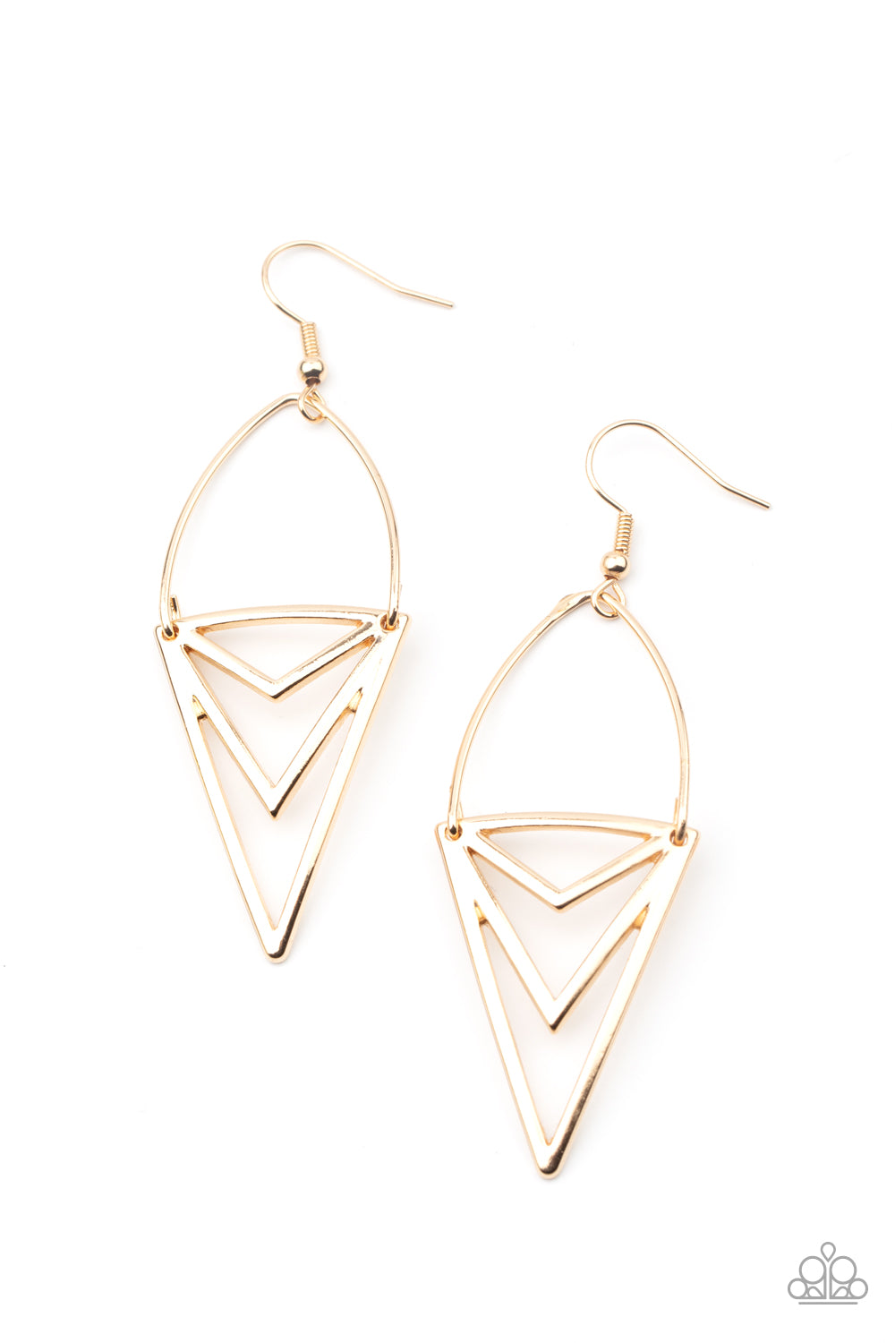 Paparazzi Proceed With Caution - Gold Earrings