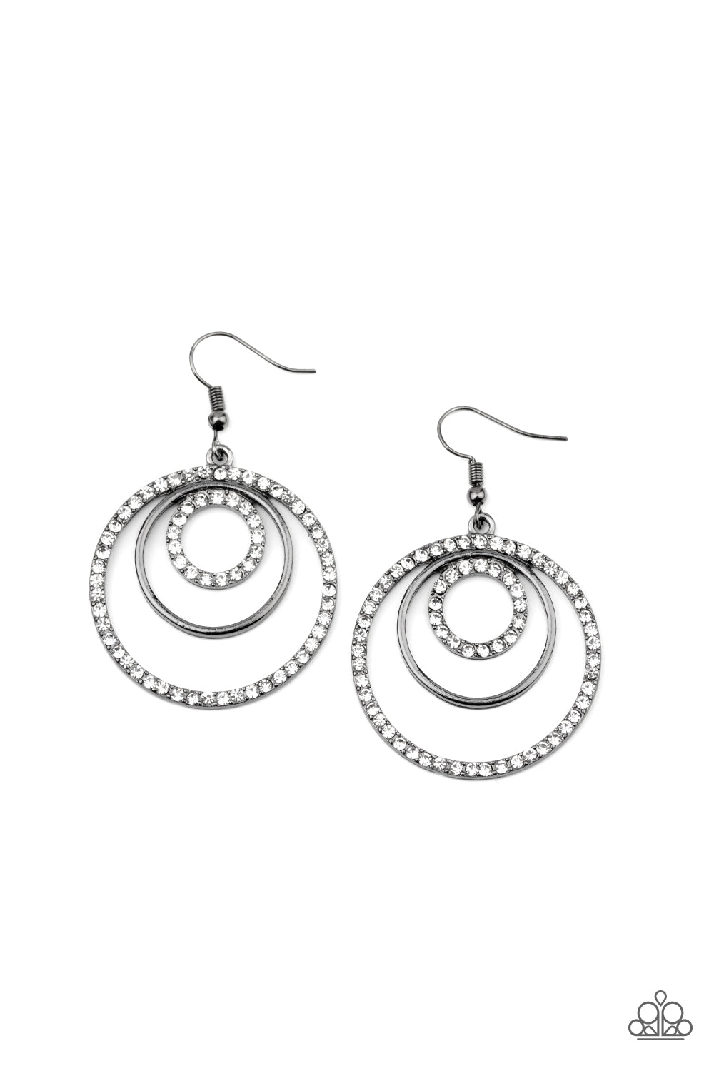 Paparazzi Bodaciously Bubbly - Black Earring