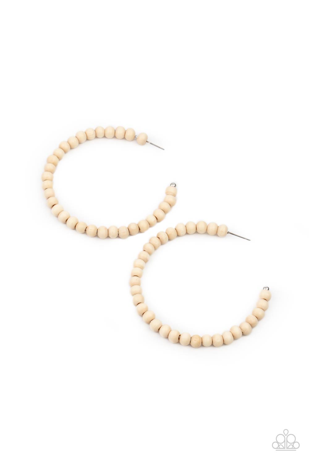 Should Have, Could Have, WOOD Have - White Wooden Paparazzi Earrings