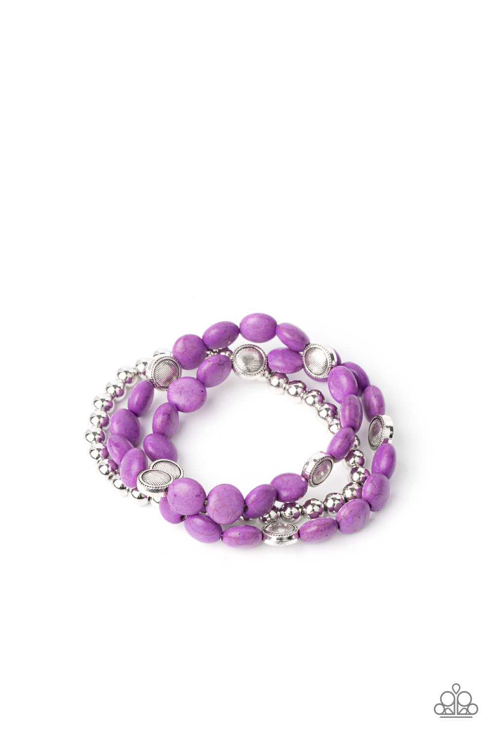 Paparazzi Desert Verbena - Purple Paparazzi Stone Bracelet