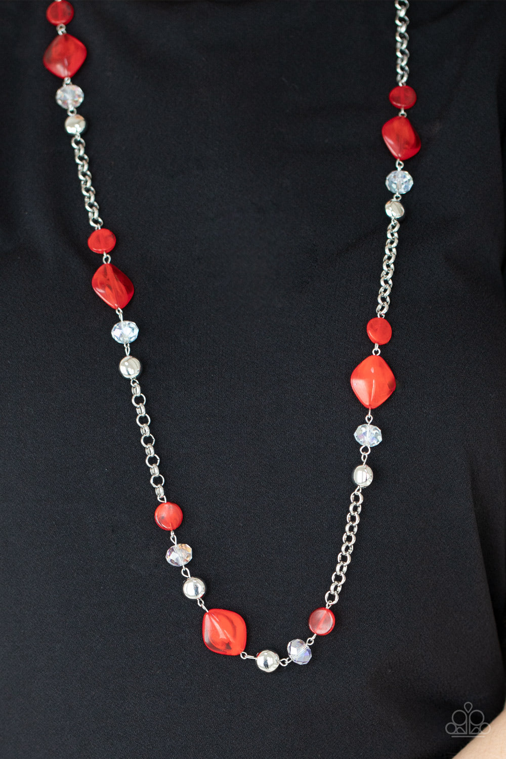 light-Scattering Luminosity - Red Paparazzi Necklace