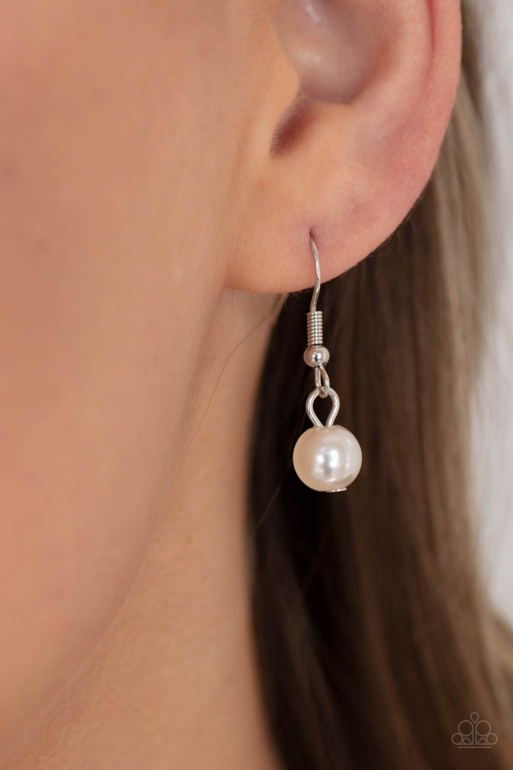 Champagne Dreams - White Paparazzi Earrings