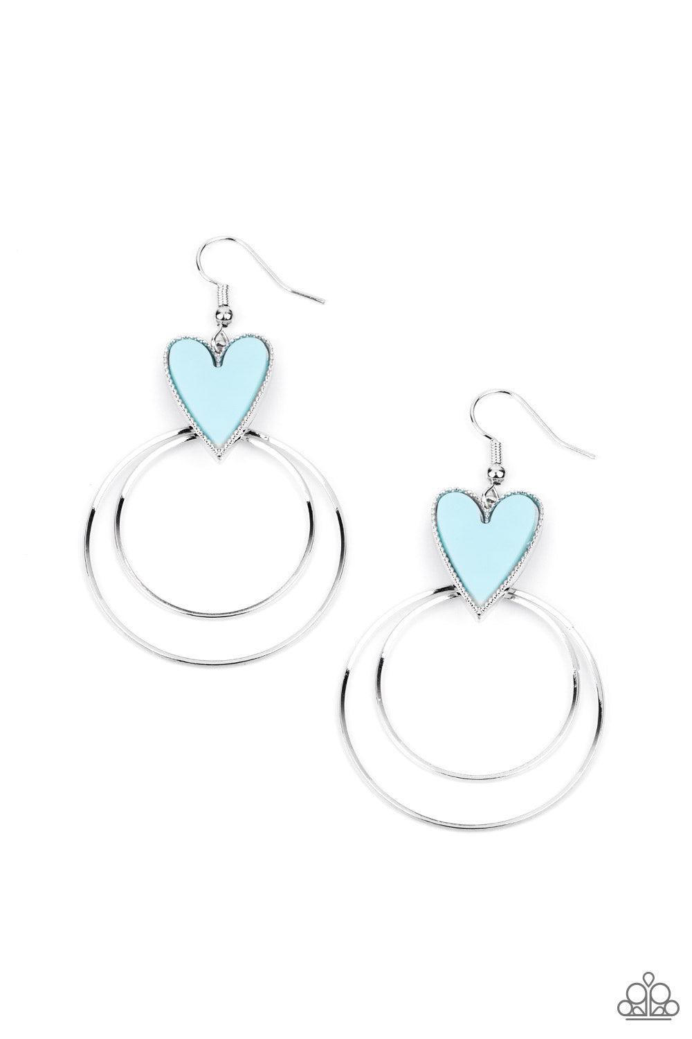 Paparazzi Happily Ever Hearts - Blue Earrings