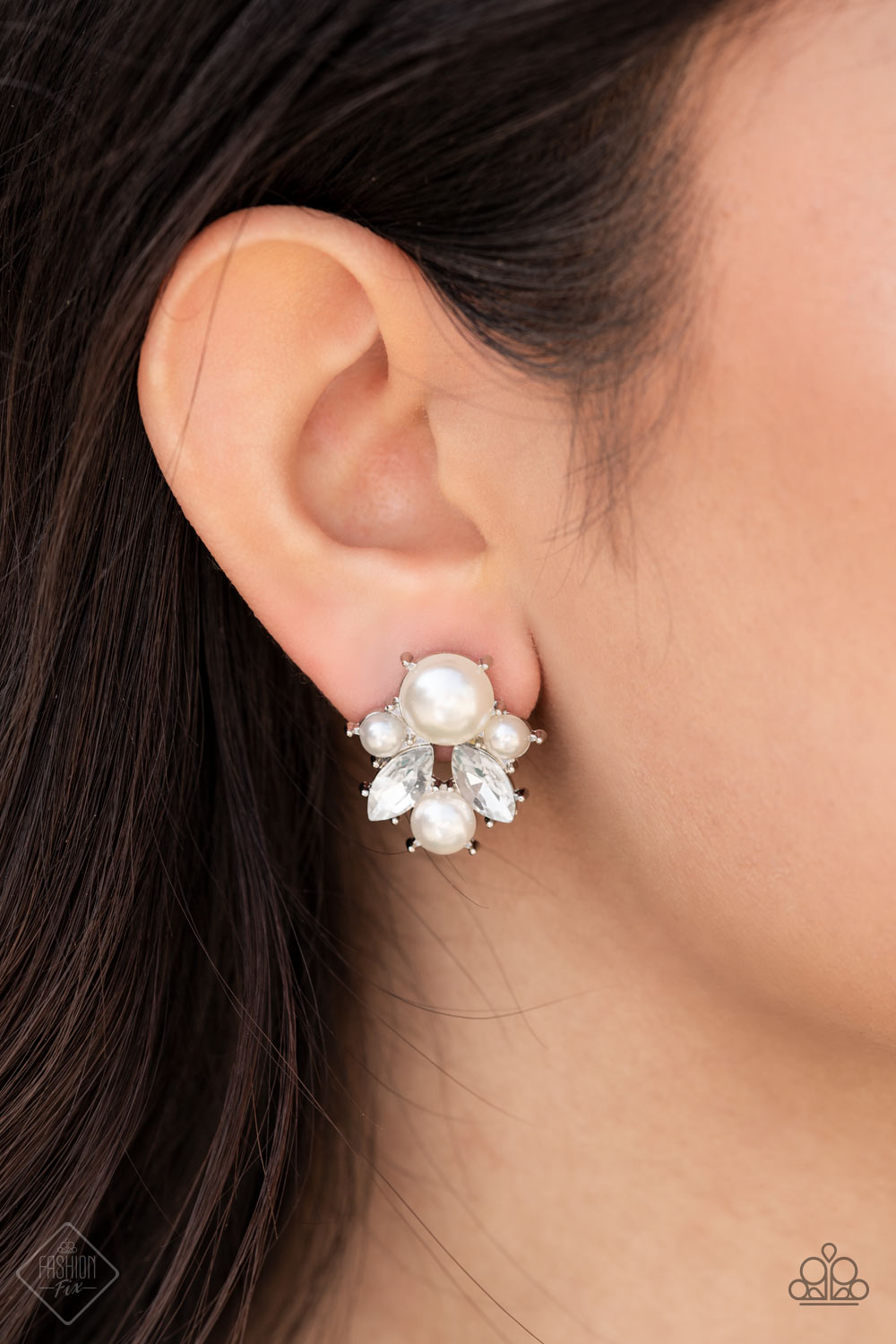 Paparazzi Royal Reverie- White Post earrings