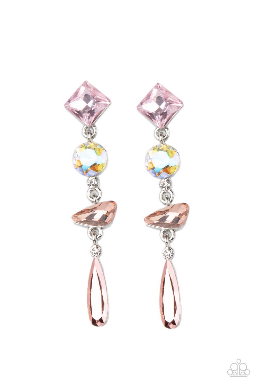 Rock Candy Elegance - Pink Paparazzi Earrings