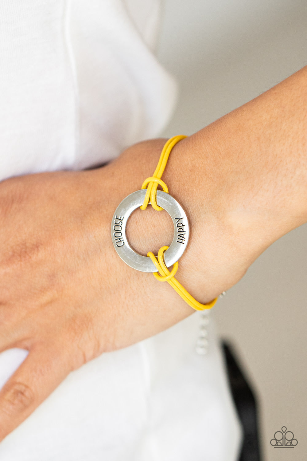 Choose Happy - Yellow Paparazzi Inspiration Bracelet