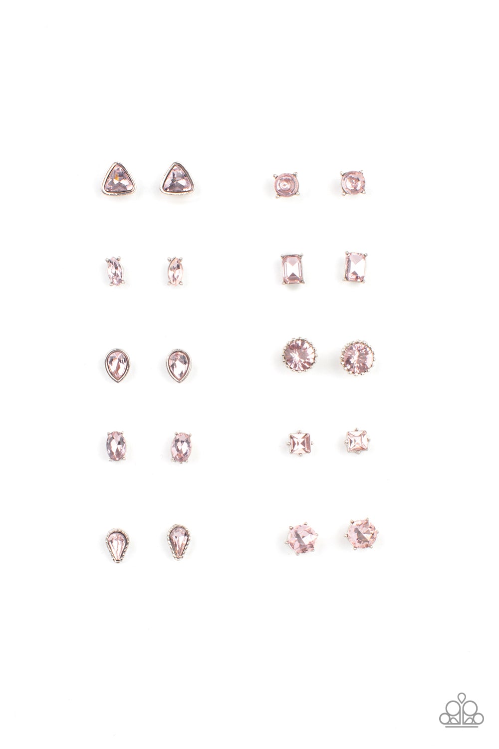 STARLET SHIMMER PINK RHINESTONE SHAPE POST EARRINGS