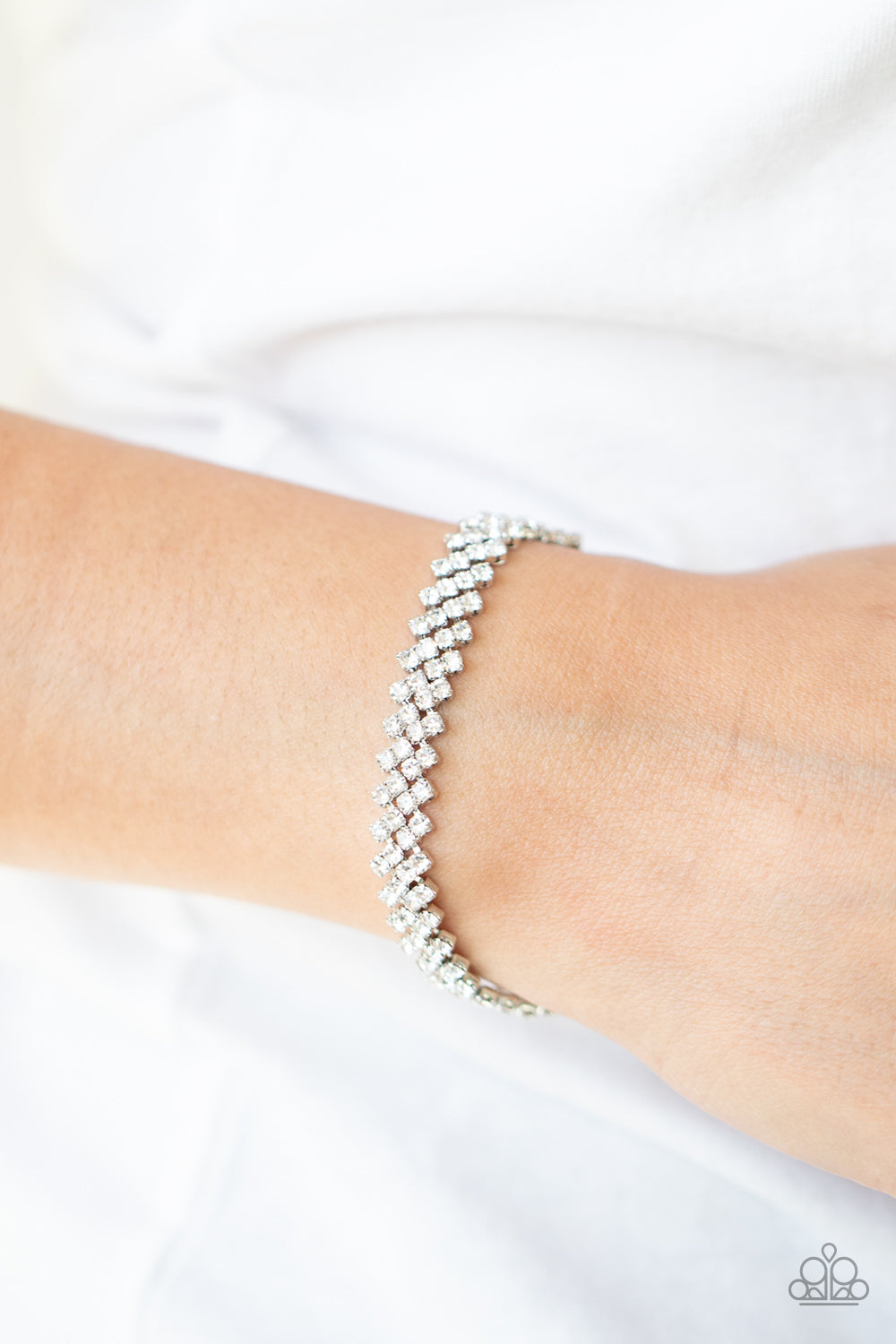 Chicly Candescent - White Paparazzi  Bracelet
