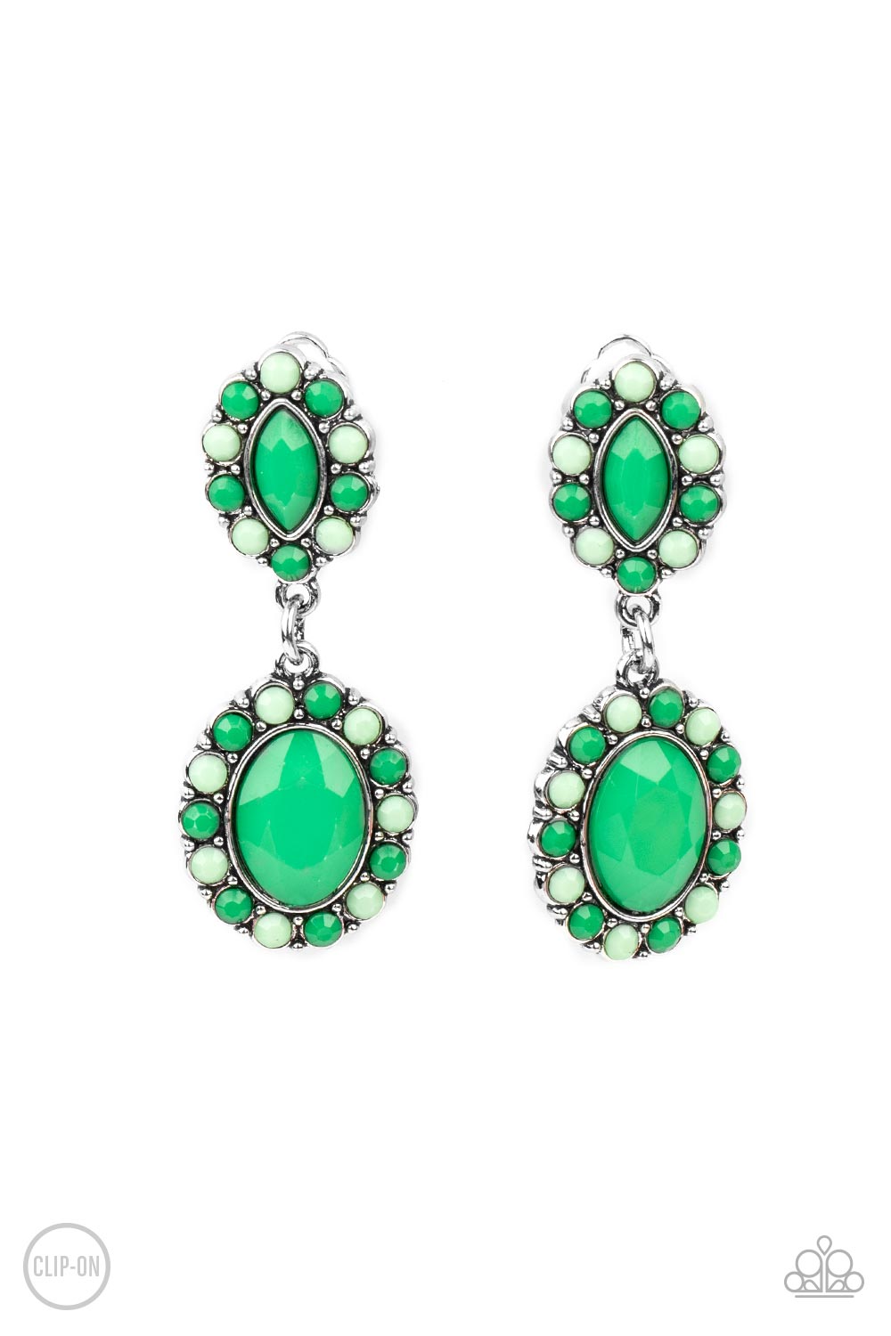 Paparazzi Positively Pampered - Green Earrings
