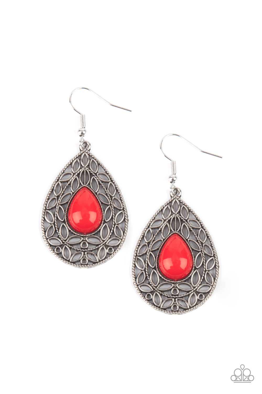 Fanciful Droplets - Red Paparazzi Earrings