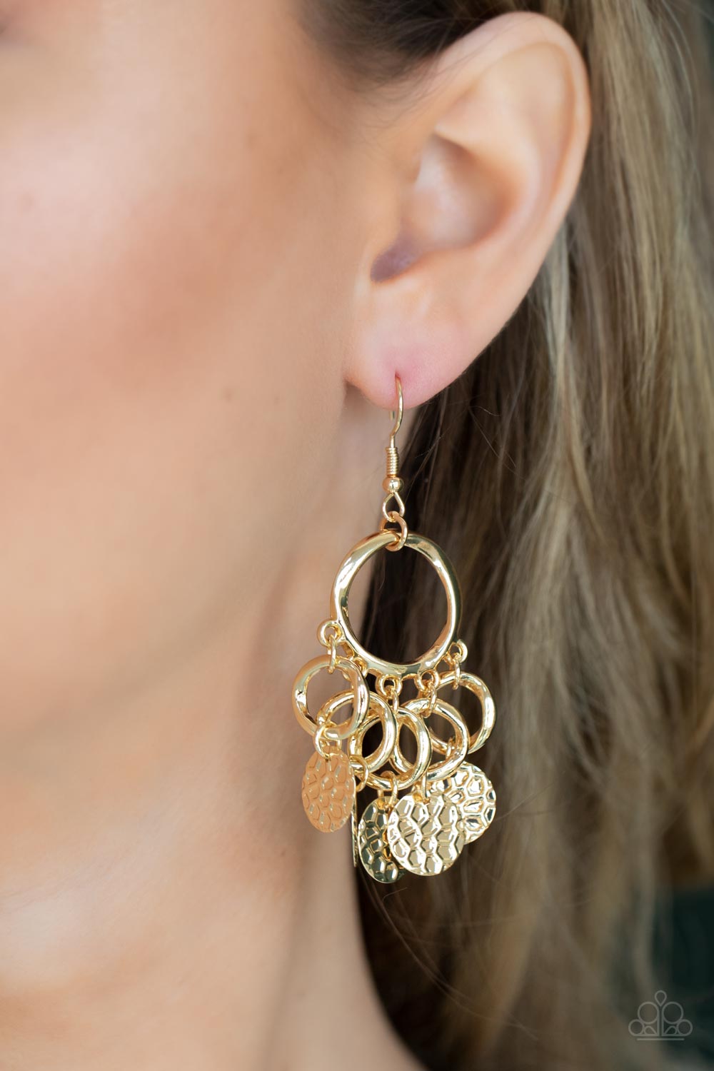 Partners in CHIME - Gold Paparazzi Earrings