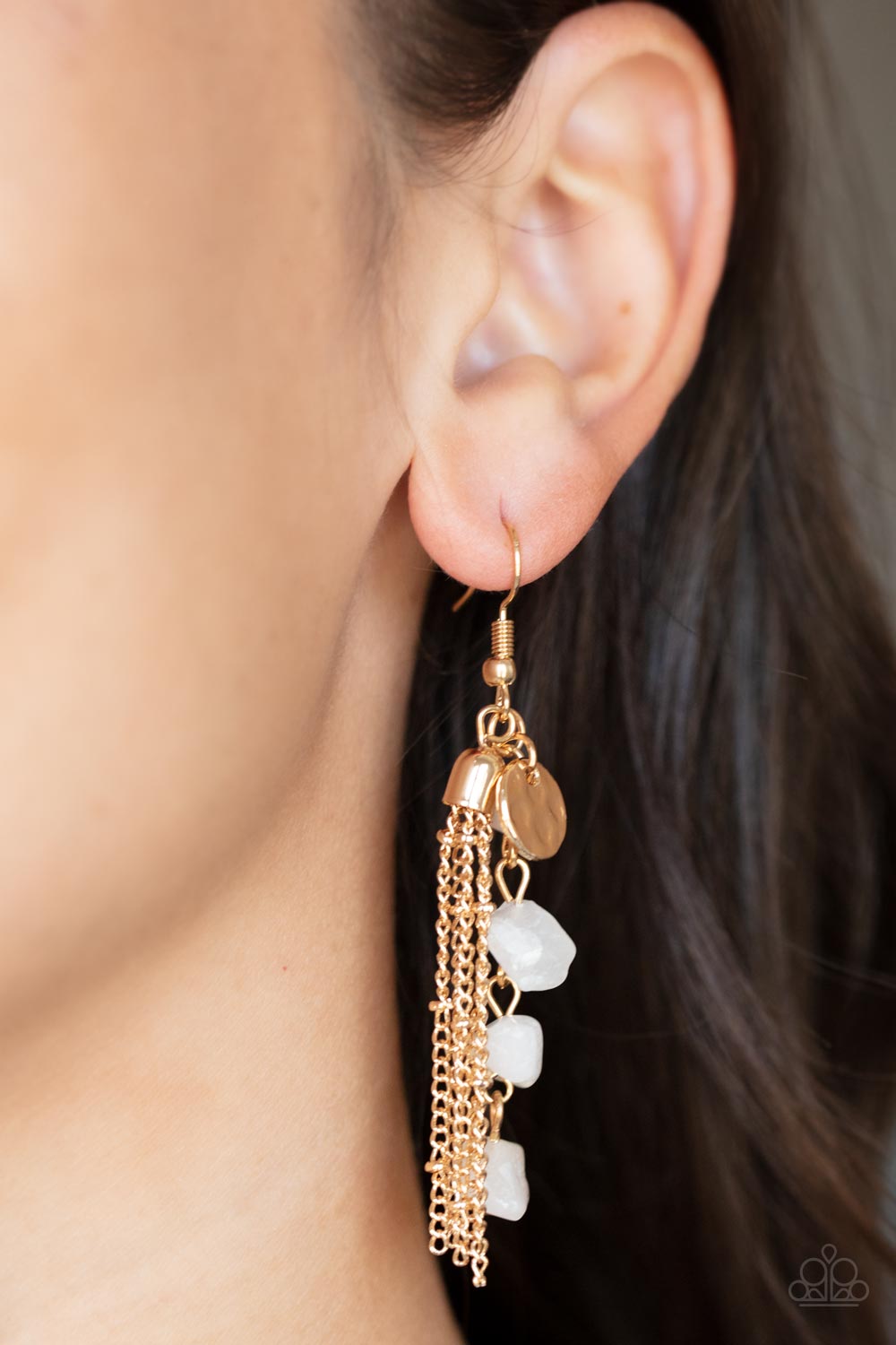Stone Sensation - Gold Paparazzi Earring