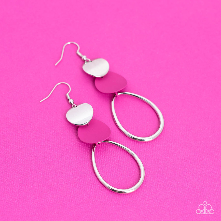 Retro Reception - Pink Paparazzi Pink Earring