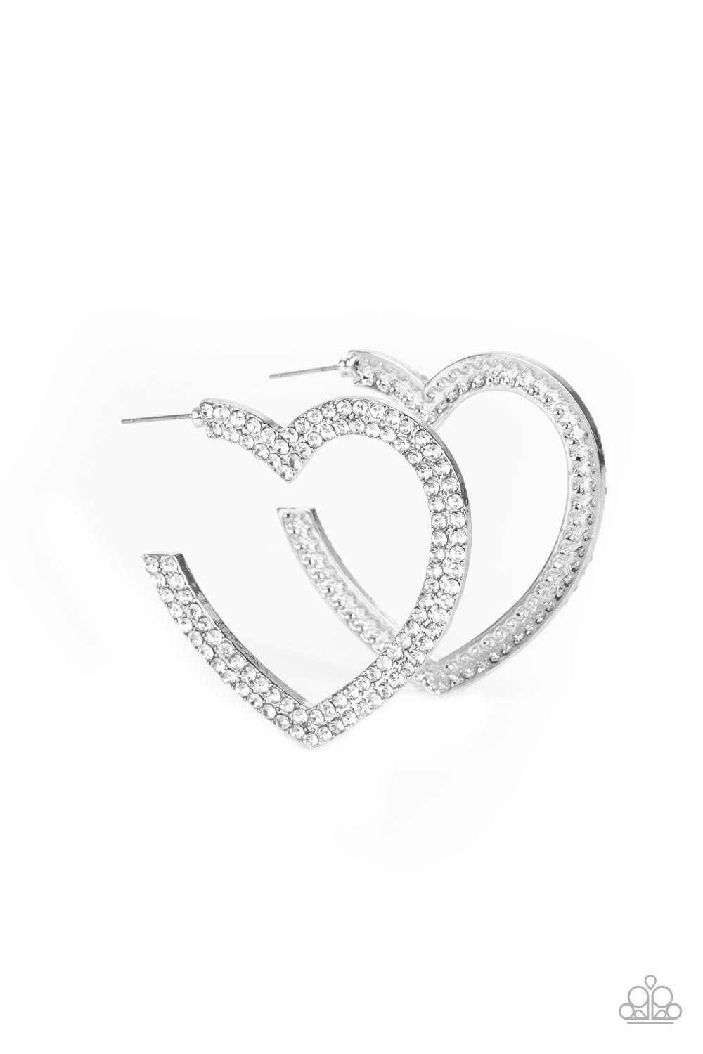AMORE to Love - White Paparazzi Hoop Earrings