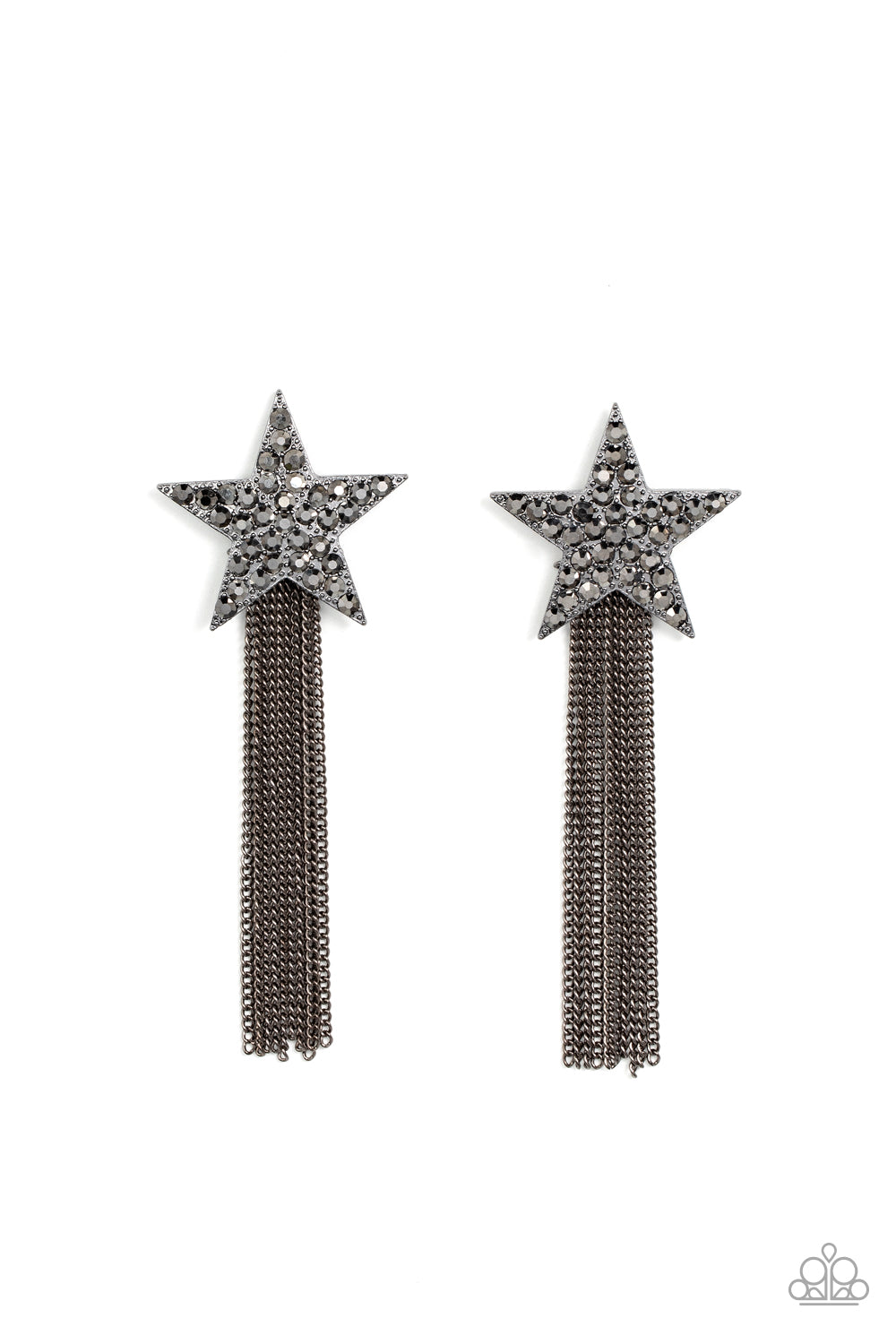 Superstar Solo - Black Paparazzi Earrings