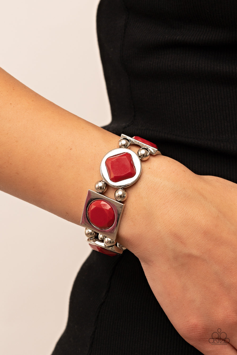 Asymmetrical A-Lister - Red Paparazzi Bracelet