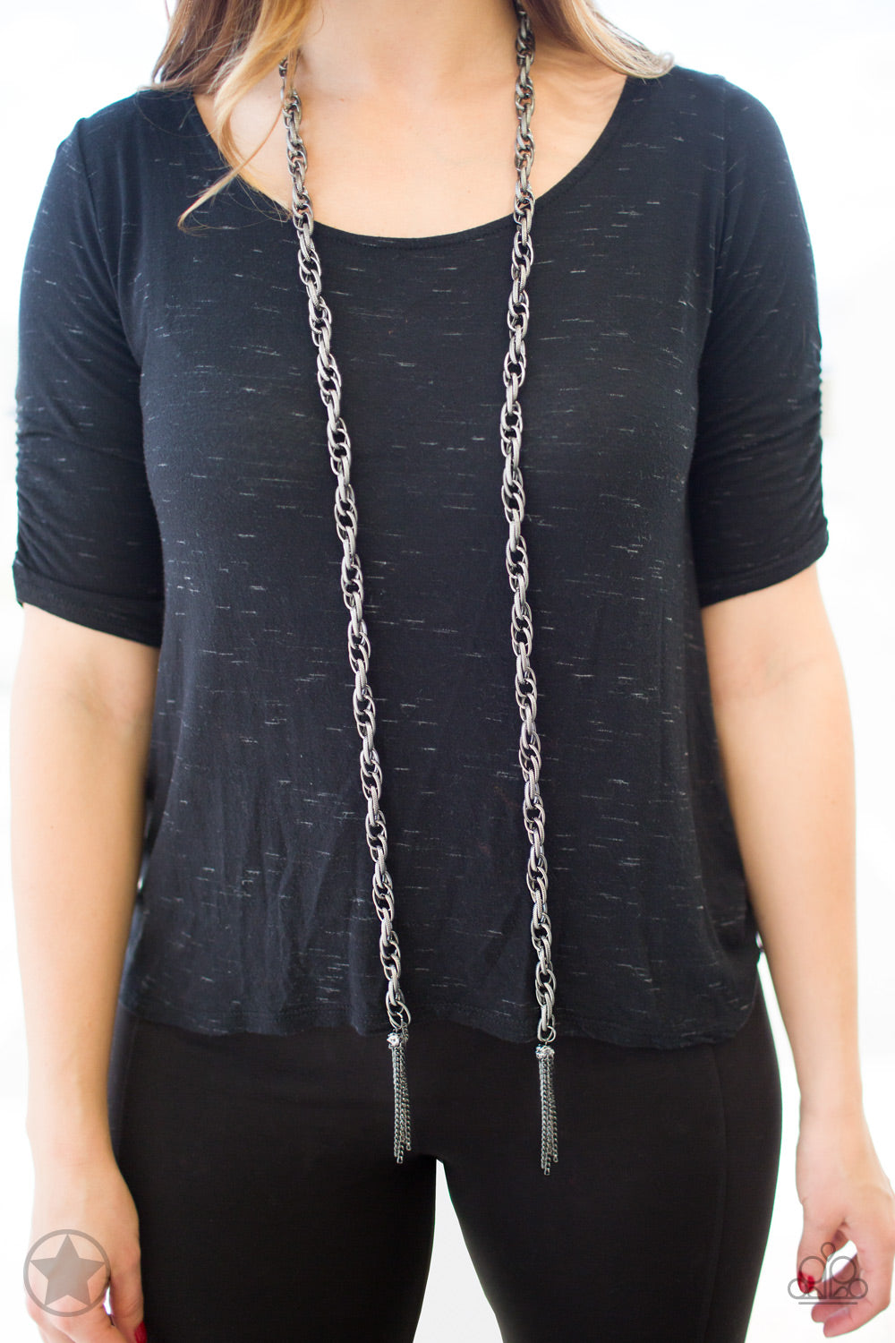 Paparazzi  SCARFed for Attention - Gunmetal Blockbuster Necklace