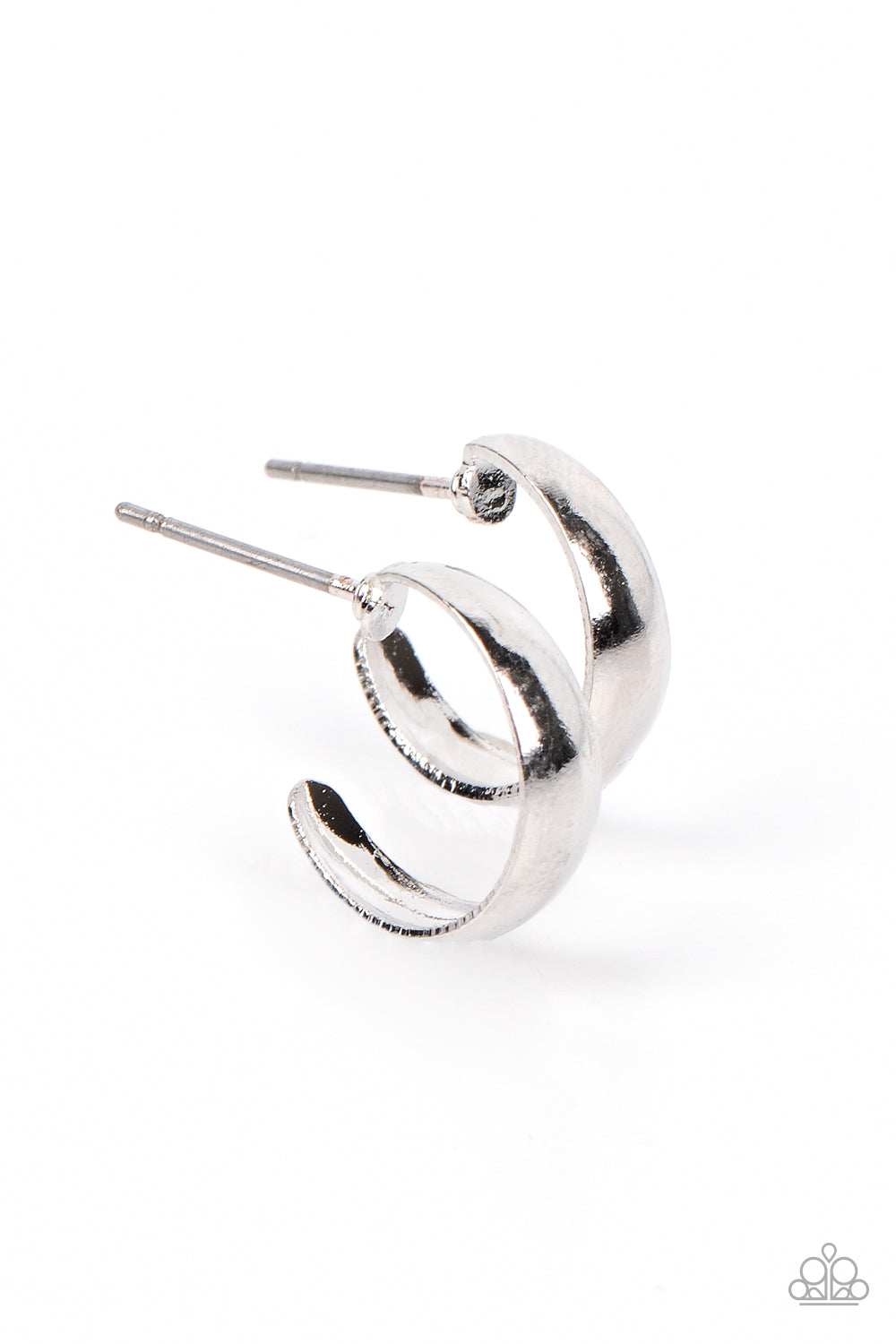 Mini Magic - Silver Paparazzi Earrings