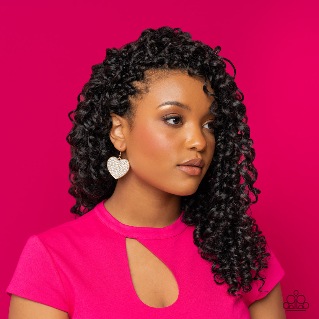 Romantic Reign - Gold Paparazzi Earrings