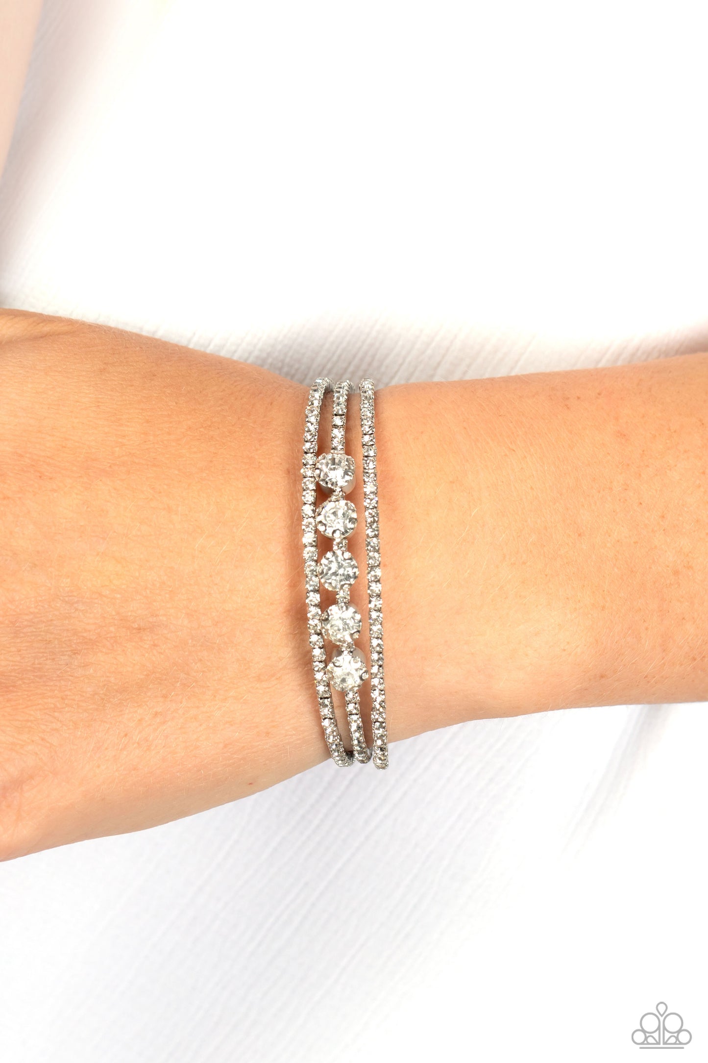 Lucid Layers - White Paparazzi Bracelet