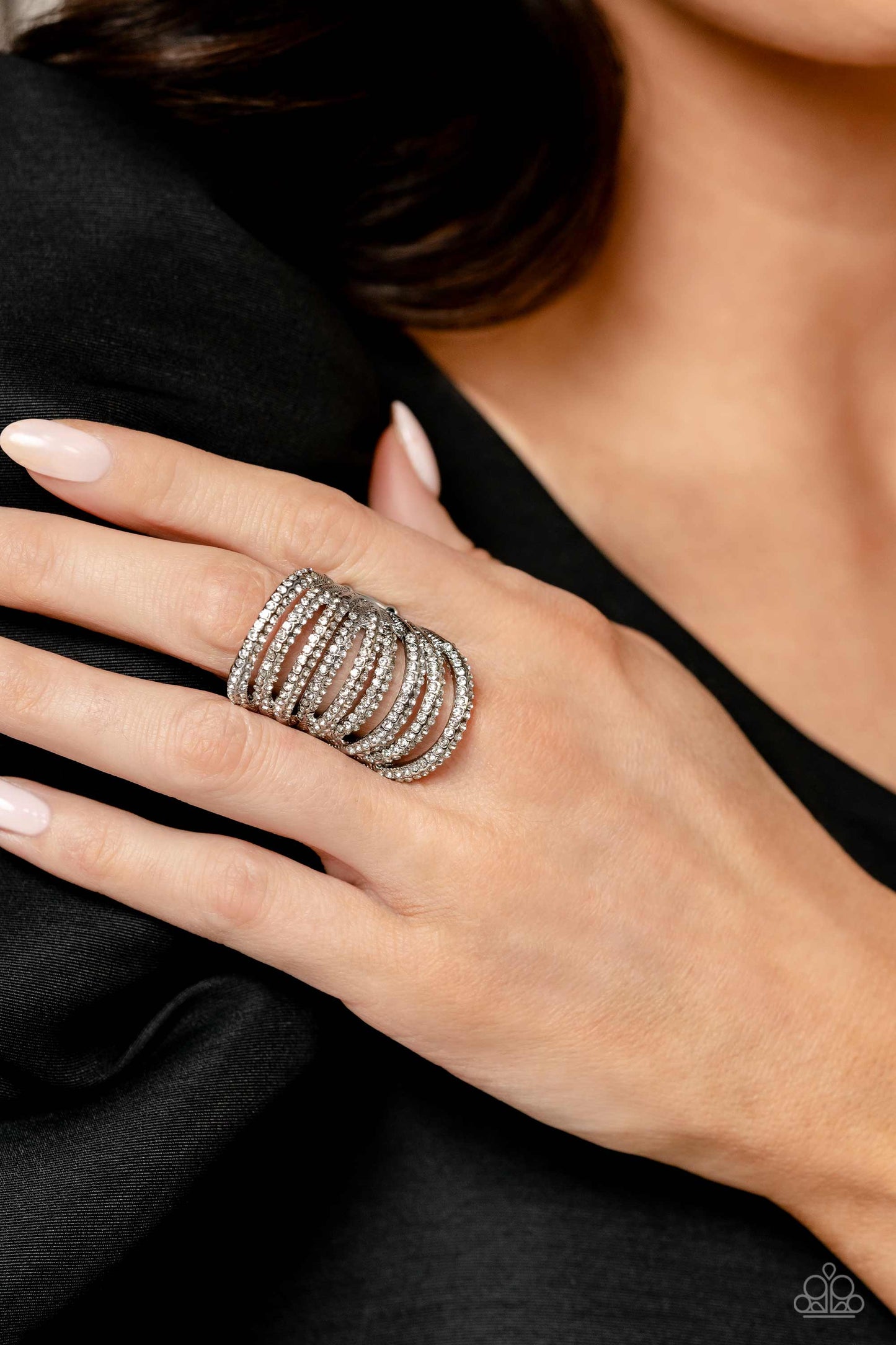 Rippling Rarity - White  Paparazzi Ring