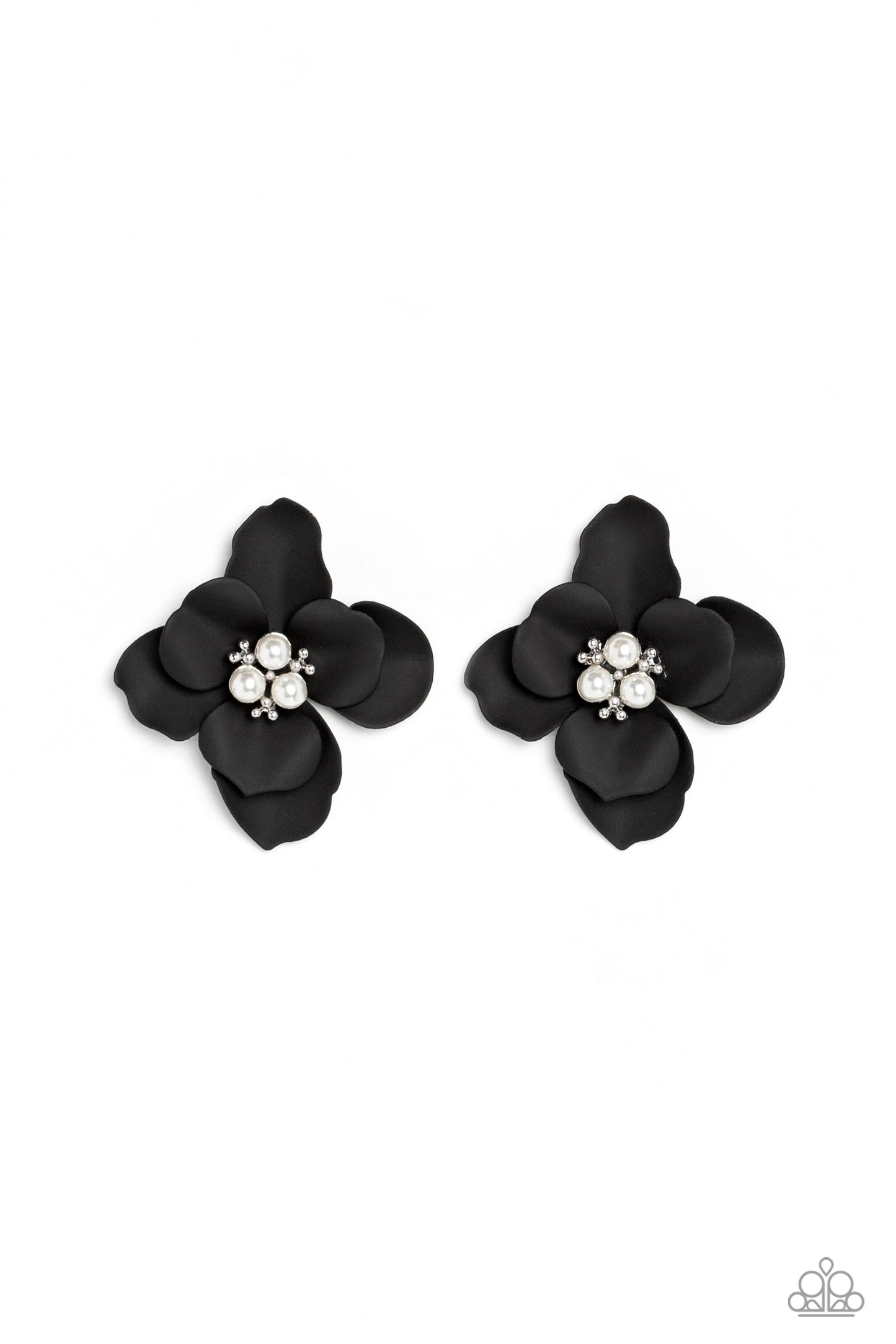 Jovial Jasmine - Black Paparazzi Earrings