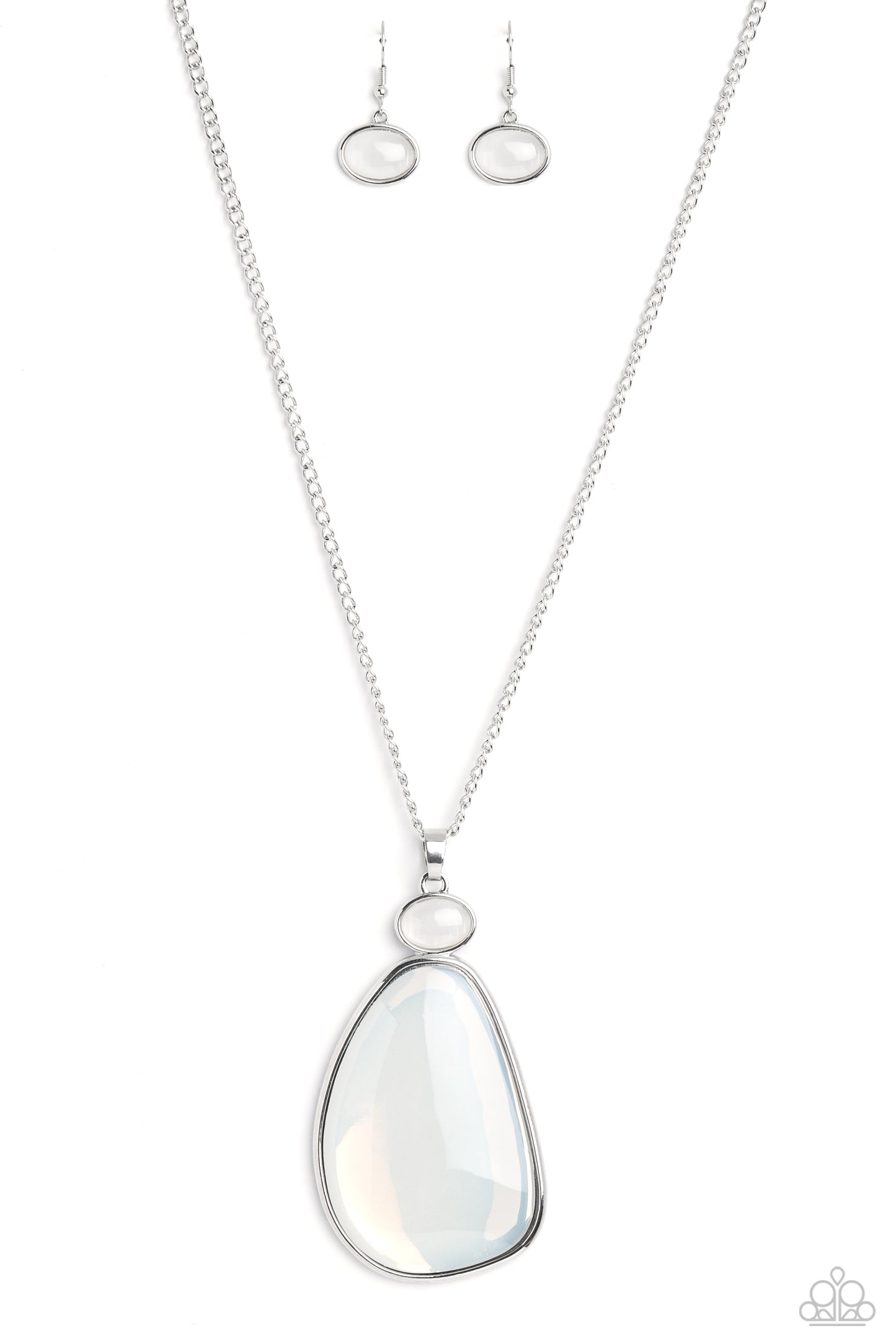 Geometric Glow - White  Paparazzi Necklace