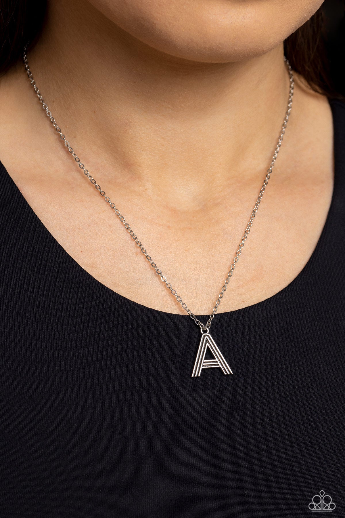 Leave Your Initials - Silver - A Paparazzi Neckace