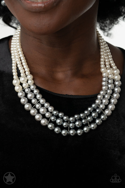 Paparazzi  Lady In Waiting White Necklace