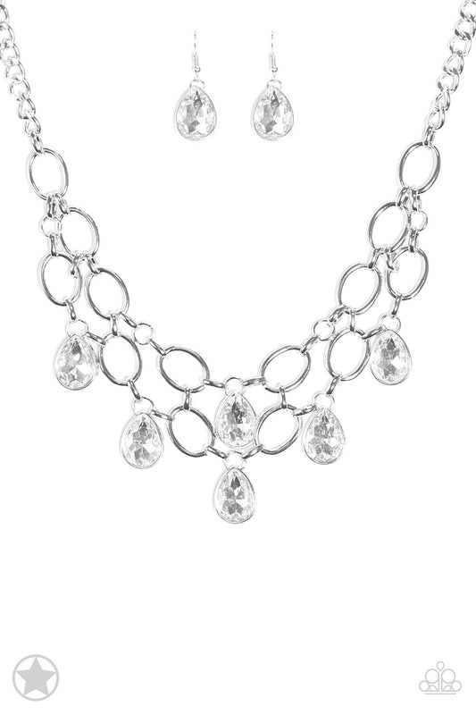 Show-Stopping Shimmer - White Paparazzi Necklace