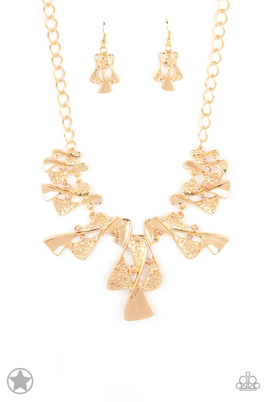 The Sands of Time - Gold Paparazzi Short Necklace