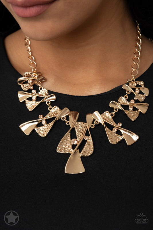 The Sands of Time - Gold Paparazzi Short Necklace