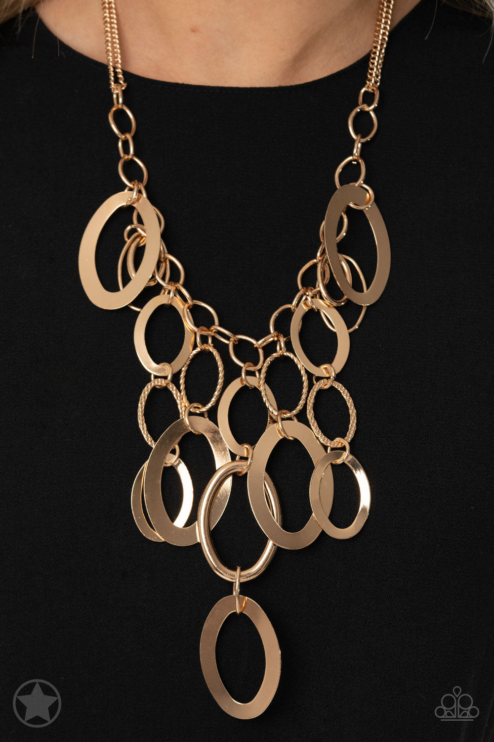 Paparazzi A Golden Spell-Gold Blockbuster Necklace