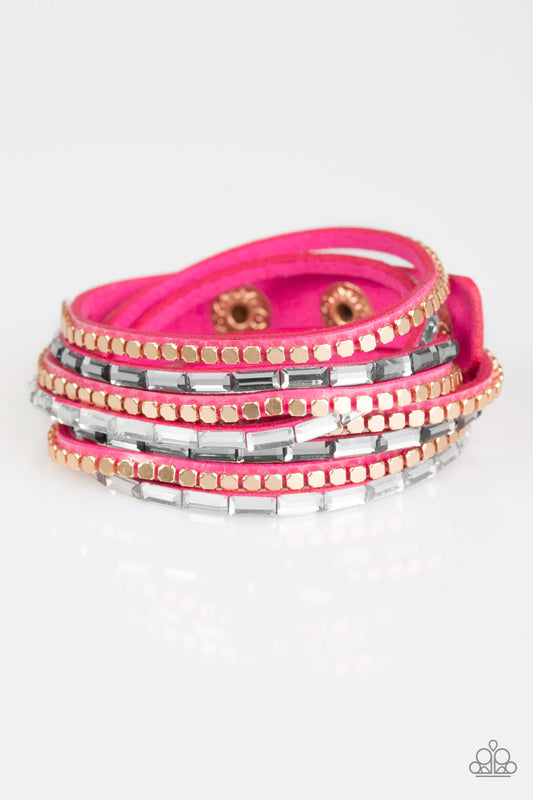 Paparazzi This Time With Attitude - Pink Bracelet
