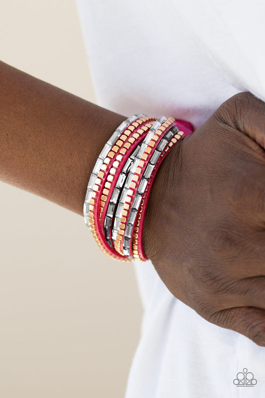 Paparazzi This Time With Attitude - Pink Bracelet