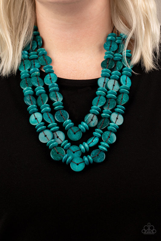 Paparazzi Barbados Bopper - Blue Necklace