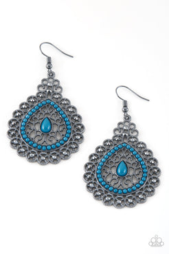 Carnival Courtesan - Paparazzi Blue Earring