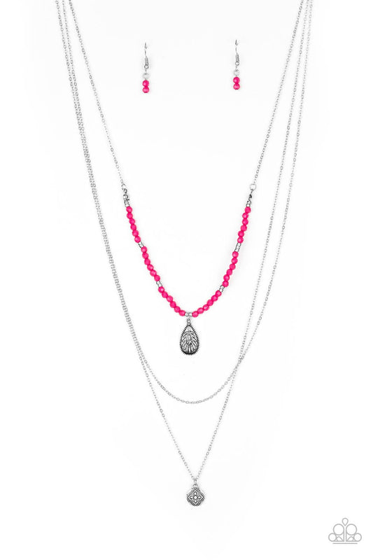 Paparazzi Mild Wild - Pink Necklace