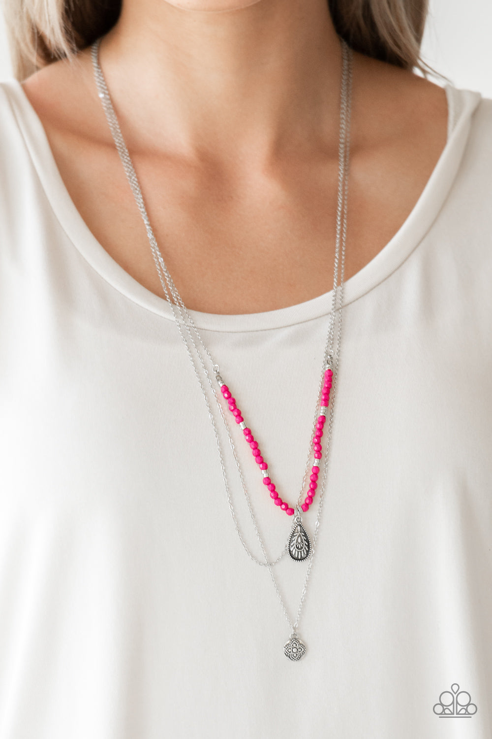 Paparazzi Mild Wild - Pink Necklace