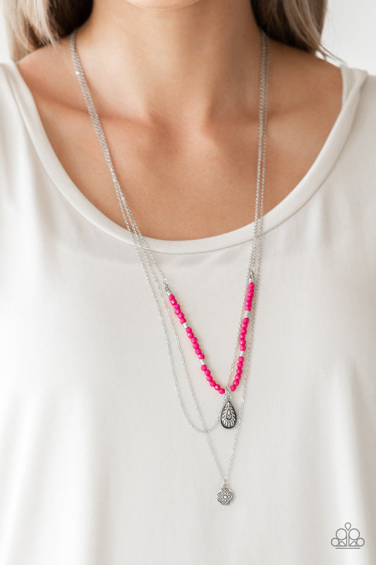 Paparazzi Mild Wild - Pink Necklace