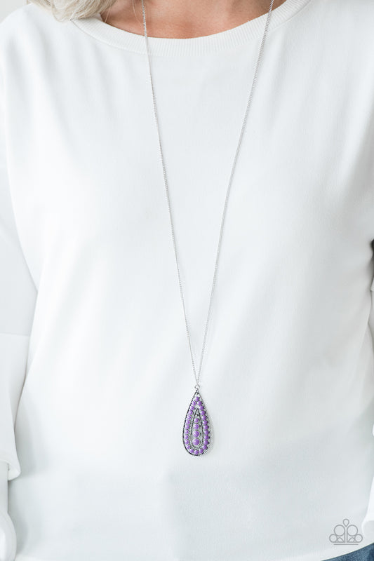 Paparazzi Tiki Tease - Purple Necklace